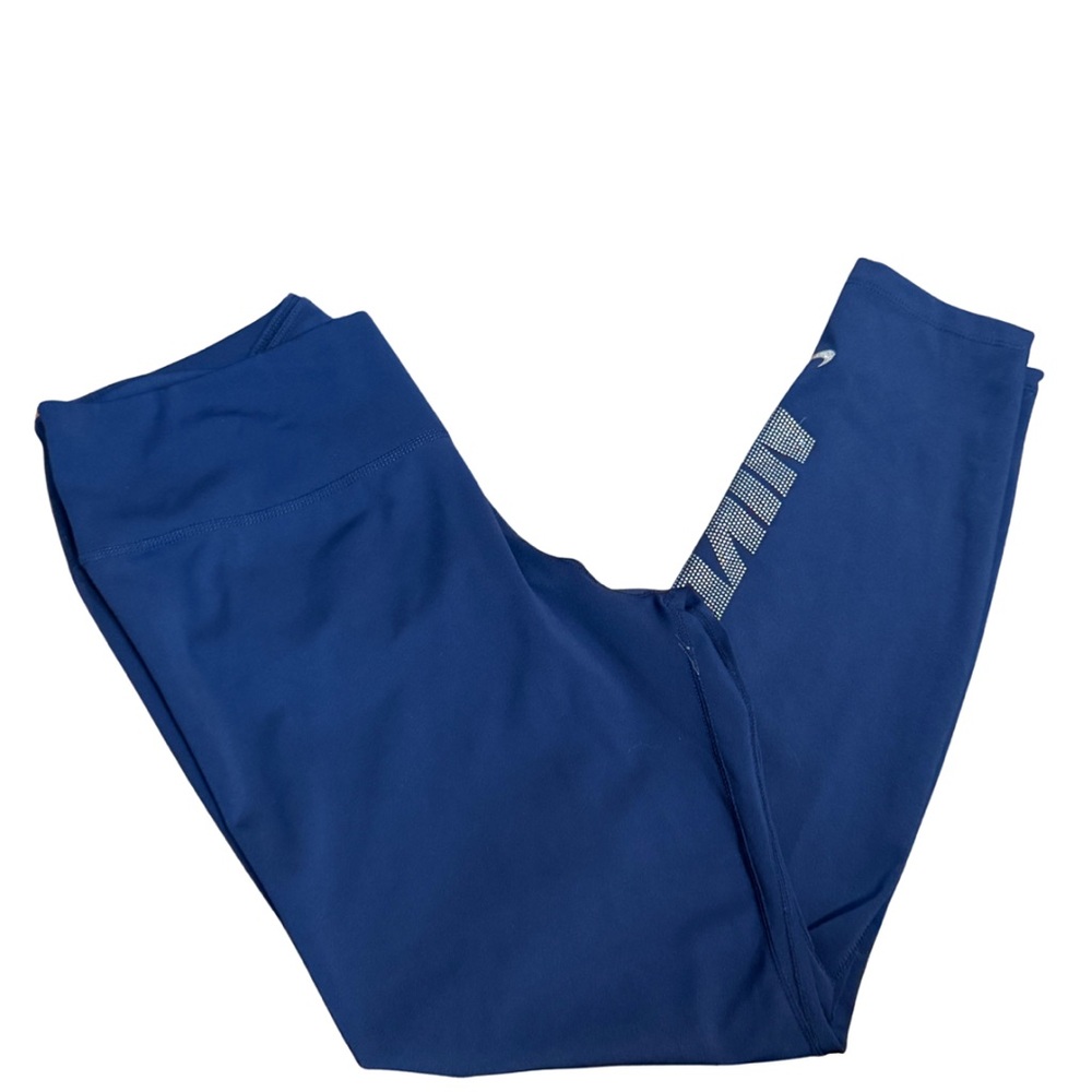 Nike Pro Blue Capri Leggings Women’s Large Dri Fit Training Tights - Picture 2 of 11